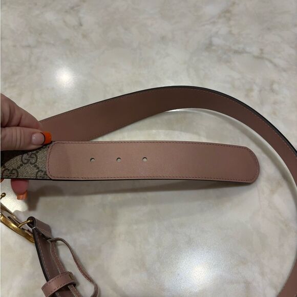 Gucci Marmont dusty rose tan belt size 95/38 - Picture 9 of 11